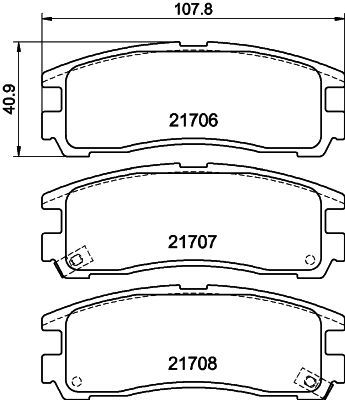 Комплект тормозных колодок, дисковый тормоз HELLA 8DB 355 027-241 для HYUNDAI SANTAMO