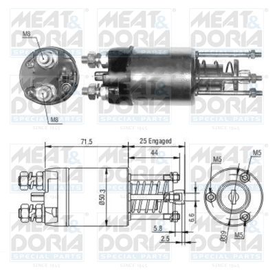 Тяговое реле, стартер MEAT & DORIA 46188 для FIAT PANDA