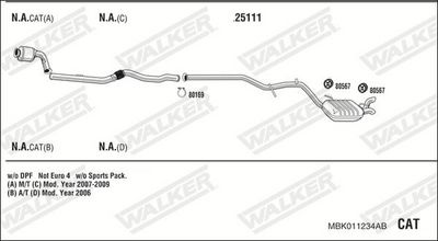 Изпускателна система WALKER MBK011234AB