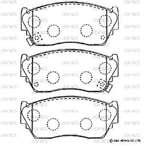 Комплект тормозных колодок, дисковый тормоз ADVICS SN590P для OLDSMOBILE CUTLASS