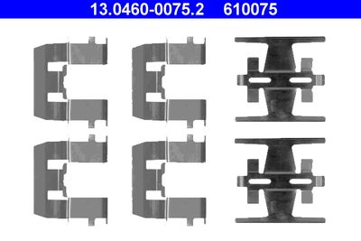 Комплектующие, колодки дискового тормоза ATE 13.0460-0075.2 для HONDA ACCORD