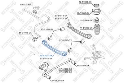 носач, окачване на колелата STELLOX 57-51011-SX