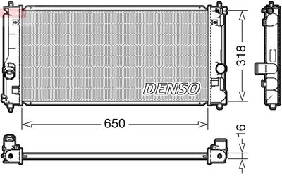 Радиатор, охлаждение двигателя DENSO DRM50081 для TOYOTA MR2