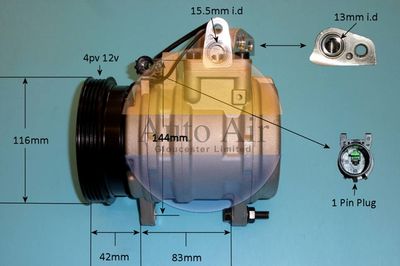 Compressor, air conditioning Auto Air Gloucester 14-1037P