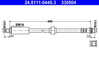 Тормозной шланг ATE 24.5111-0445.3 для RENAULT LAGUNA