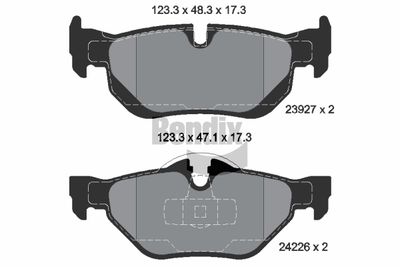 комплект спирачно феродо, дискови спирачки BENDIX Braking BPD1023