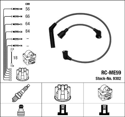 Комплект проводов зажигания NGK 9302 для MITSUBISHI PAJERO