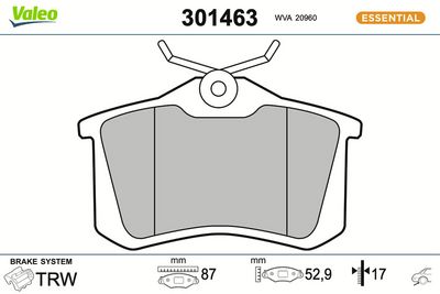 BREMSBELAGSATZ SCHEIBENBREMSE
