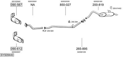 Układ wydechowy BOSAL SYS09440