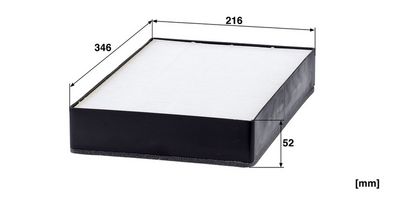 Cabinefilter (346x216x52mm) past: CASE IH FARMLIFT 632, FARMLIFT 635, FARMLIFT 735, FARMLIFT 742, FARMLIFT 935