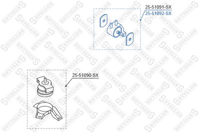 Подвеска, двигатель STELLOX 25-51092-SX для HYUNDAI GETZ