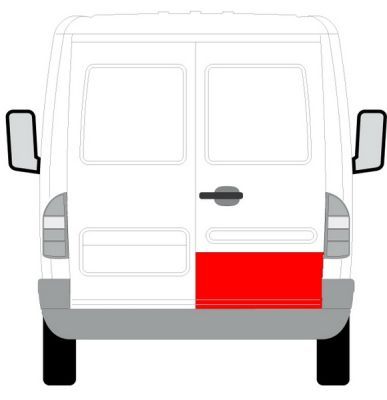 Deur reparatieset Achter Rechts (Coating, onderste deel, hoogte 200mm) past: MERCEDES SPRINTER 901, 902, 903, 904, 905  VW LT II 01.95-07.06
