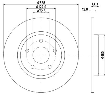 Тормозной диск HELLA 8DD 355 125-311 для DODGE GRAND CARAVAN