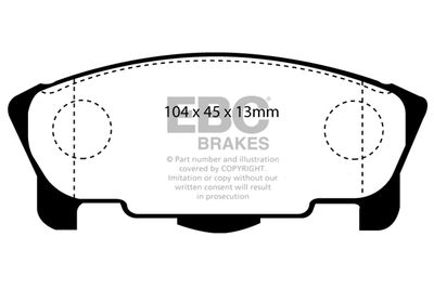 Комплект тормозных колодок, дисковый тормоз EBC Brakes DP1120 для DAIHATSU MOVE