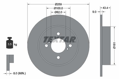 TEXTAR Bremsscheibe PRO (92242303)