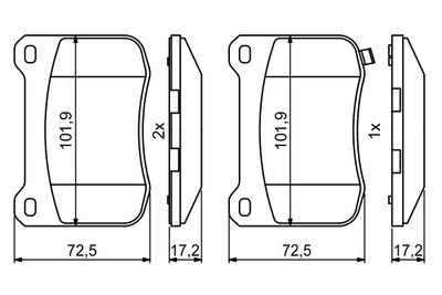 BREMSBELAGSATZ SCHEIBENBREMSE BOSCH 0986494872 6