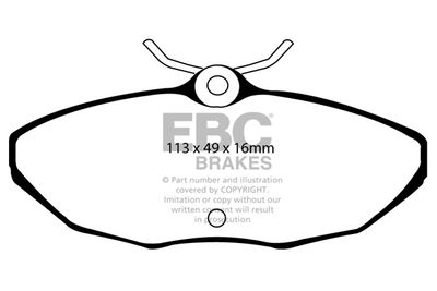 Комплект тормозных колодок, дисковый тормоз EBC Brakes DP41221/2R для JAGUAR XJ