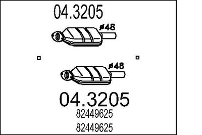 Катализатор MTS 04.3205 для FIAT TEMPRA