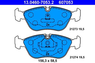 Комплект тормозных колодок, дисковый тормоз ATE 13.0460-7053.2 для VOLVO S70