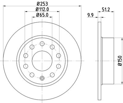 Тормозной диск HELLA 8DD 355 109-601 для AUDI Q2