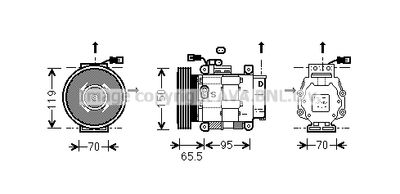 AVA-QUALITY-COOLING FTK031 Компресор кондиціонера для FIAT (Фиат)