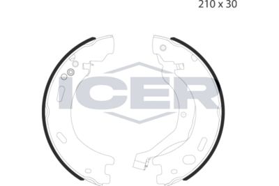 комплект спирачна челюст, ръчна спирачка ICER 79PB4026 C