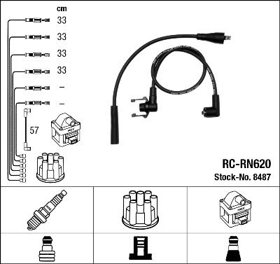 Комплект проводов зажигания NGK 8487 для RENAULT RAPID