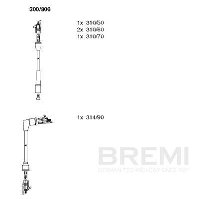 Sada kabelů pro zapalování BREMI 300/806