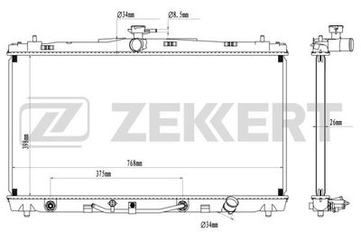 Радиатор, охлаждение двигателя ZEKKERT MK-1564 для TOYOTA CAMRY