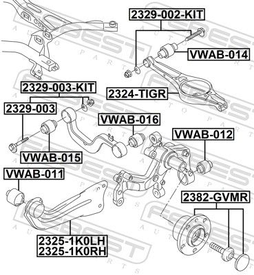 SET șURUBURI DE CORECțIE ALUNECARE FEBEST 2329003KIT 1