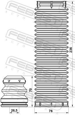 CHIT PROTECTIE PRAF AMORTIZOR FEBEST VLSHBS80FKIT 1