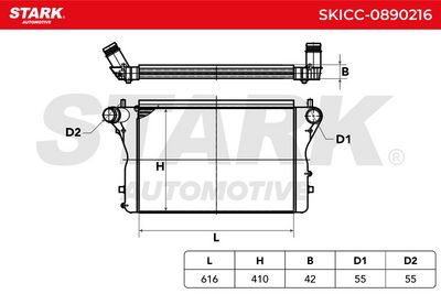 интеркулер (охладител за въздуха на турбината) STARK SKICC-0890216