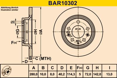 Brzdový kotouč BARUM BAR10302