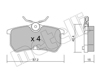 комплект спирачно феродо, дискови спирачки METELLI 22-0317-0