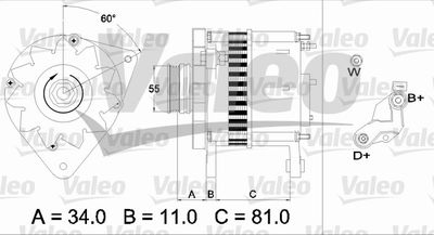 Генератор VALEO 437111 для FORD ESCORT