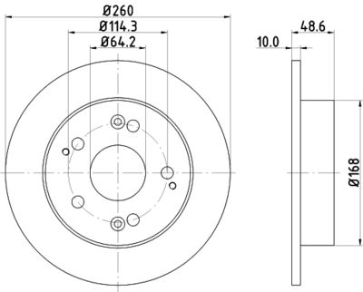 Тормозной диск HELLA 8DD 355 110-311 для HONDA INTEGRA