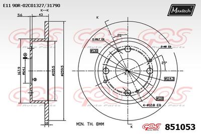 Тормозной диск MAXTECH 851053 для HONDA PRELUDE