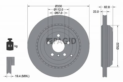 Tarcza hamulcowa PAGID 54509NC