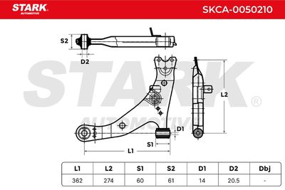 носач, окачване на колелата STARK SKCA-0050210