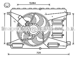 Вентилятор, охлаждение двигателя AVA QUALITY COOLING FD7556 для FORD KUGA