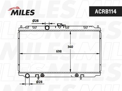 Радиатор, охлаждение двигателя MILES ACRB114