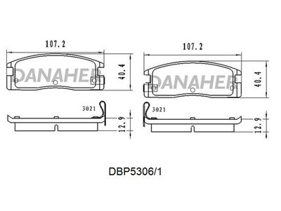 Комплект тормозных колодок, дисковый тормоз DANAHER DBP5306/1 для JMC LANDWIND