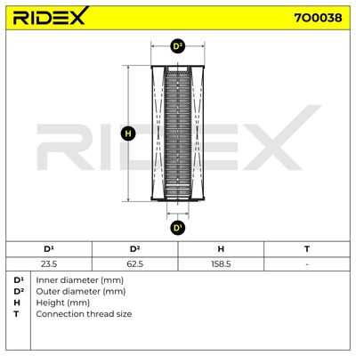 маслен филтър RIDEX 7O0038
