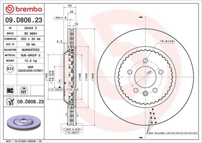 BREMSSCHEIBE BREMBO 09D80623 1