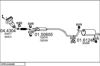 SISTEM DE ESAPAMENT MTS OPEL64888B019724