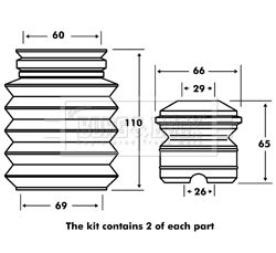 Dust Cover Kit, shock absorber Borg & Beck BPK7010