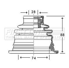 Bellow, drive shaft FIRST LINE FCB2780