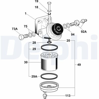 Filtr paliwa DELPHI 6260B610B