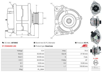 GENERATOR / ALTERNATOR AS-PL A01066S 4