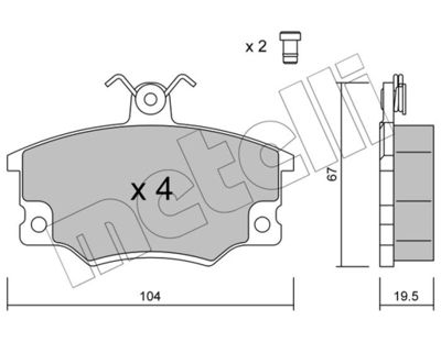 Комплект тормозных колодок, дисковый тормоз METELLI 22-0030-0 для FIAT ARGENTA